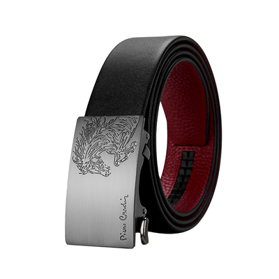 【本命年】皮尔卡丹内扣式皮带男士真皮红腰带男结婚礼物牛皮裤带