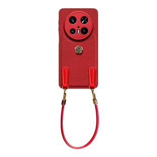 惜创带挂绳山茶花适用华为mate70pro手机壳mata80promax新款2026个性时尚meta60por十奢华mete50腕带防摔外壳