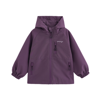 女童三合一防风防水连帽冲锋衣