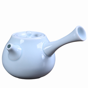 陶瓷定窑日式侧把壶功夫茶具茶壶复古茶室泡茶器中式色釉单壶家用