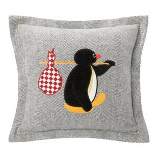 tbh野兽派家居Pingu合作系列格纹靠枕客厅沙发抱枕办公室靠垫