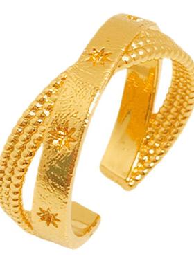 水星记双环芒星戒指女士小众轻奢