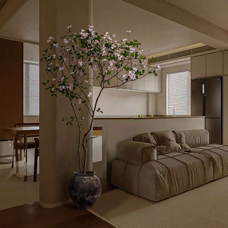 仿真绿植大型海岛繁花盆景室内门店茶社装饰家居假植物落地摆件