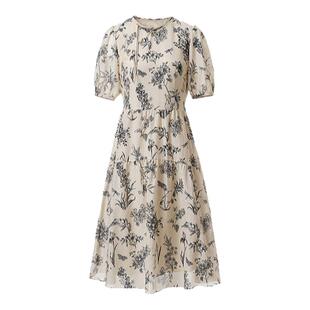 [长安运动会系列]VGRASS新中式国风裙装秋新款法式茶歇连衣裙