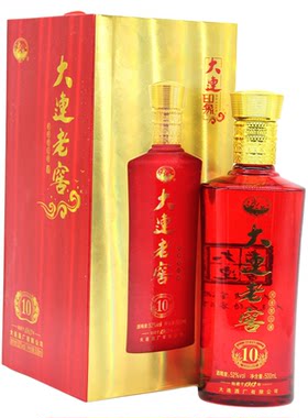 大连特产大连酒厂辽海牌大连老窖新十年52度浓香型纯粮酿制500ml
