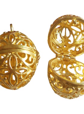 黄铜椭圆形可开合式镂空香囊球