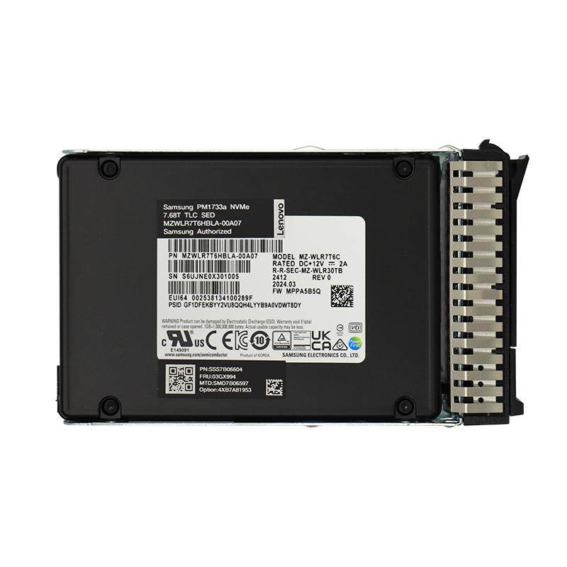 三星PM1733a 7.68T U.2全新固态硬盘 MZWLR7T6HBLA-00A07 企业级