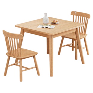 全实木餐桌椅组合北欧小户型饭桌正方形原木西餐桌80宽方桌八仙桌