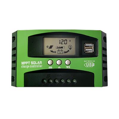 太阳能控制器MPPT智能12V24V电池铅酸锂电铁锂数显多功能通用型