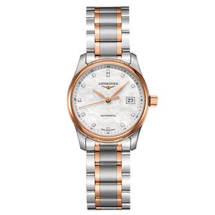 瑞士浪琴Longines名匠玫瑰金女士机械间金钢带女表L2.257.5.89.7