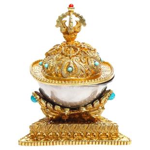 托巴法器慧宝黄铜托巴碗西藏传密宗佛前供桌摆件家用祭拜供佛杯