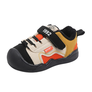 婧麒婴幼儿软底加绒保暖学步鞋冬季1-3岁女宝宝运动鞋子男童棉鞋