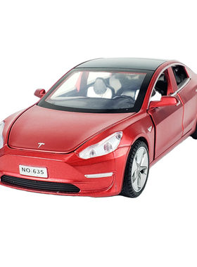 132特斯拉model3声光回力合金车