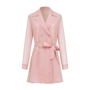 YLLE ELLY/衣衫妙影通透感风衣式连衣裙2025夏季新款宽松外套女