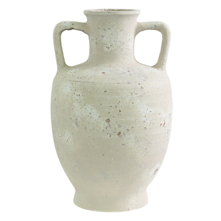 侘寂风复古水泥大花瓶仿古花盆高级感仿粗陶做旧插花摆件花艺干花