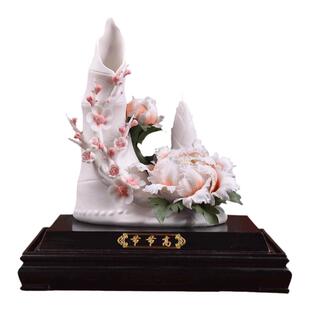 节节高陶瓷花装饰摆件客厅高档轻奢办公室送礼礼品送领导升迁高升