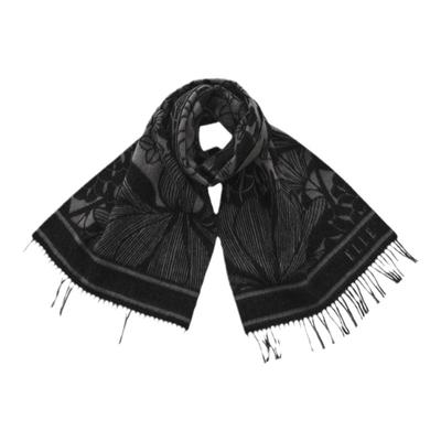 ELLE秋冬季女士羊毛双面提花围巾