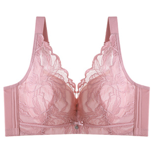 爱黛软钢圈内衣女薄款调整型上托收副乳大胸显小蕾丝文胸罩6811B1