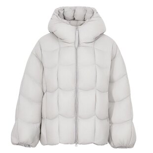 【设计师品牌BLANCORE】2025冬新品轻暖泡芙鹅绒连帽格雷系羽绒服