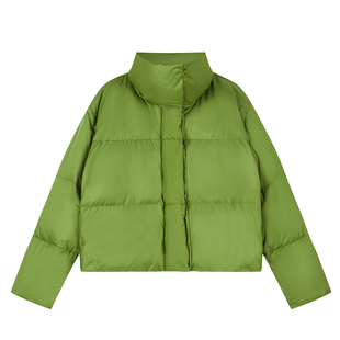 Oneup三防防水白鸭绒立领短款羽绒服女冬季美式潮牌面包服外套