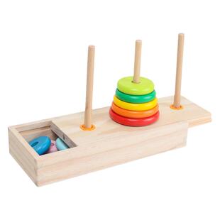 木制汉诺塔10层小学生二三年级儿童宝宝智力玩具开发大脑益智早教