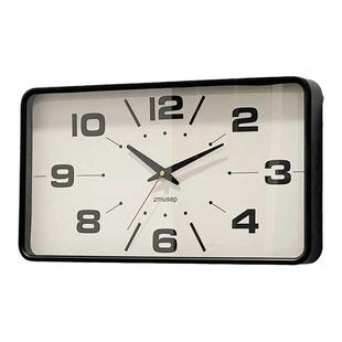 新款金属挂钟长方形客厅办公静音家用日式时钟大气简约现代钟表