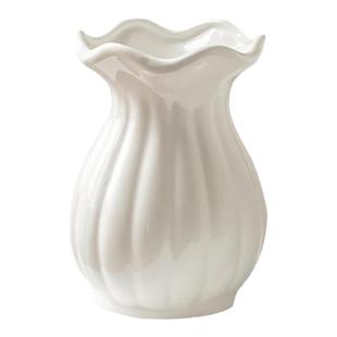 ins风陶瓷小花瓶白瓷高级感白色插花客厅餐桌电视柜简约装饰摆件