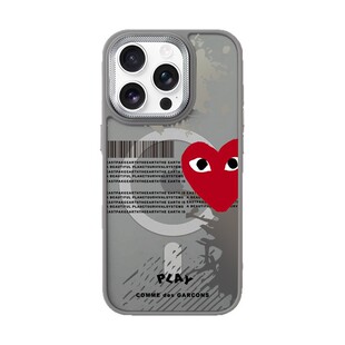 潮牌泼墨CDG适用苹果iphone17pm手机壳16pro 15高级感13promax磁吸11手机壳套金盾