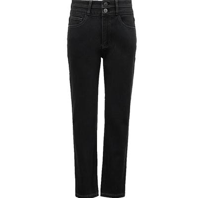 ONLY加绒保暖高腰小脚九分牛仔裤