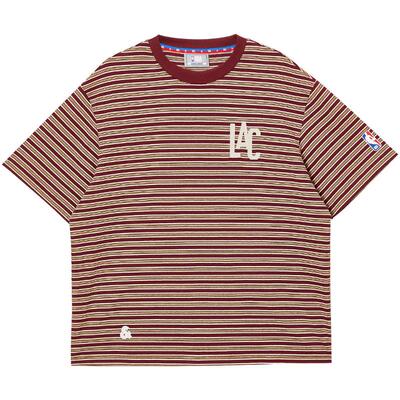 杰克琼斯条纹撞色短袖T恤