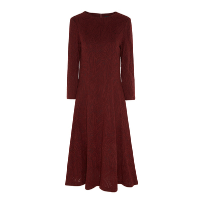 BALUODI芭罗蒂女装专柜秋装时尚气质修身显瘦圆领A摆长款女连衣裙