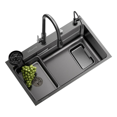 万和304不锈钢加厚大单槽水槽