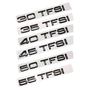 奥迪黑色车标A4L改装四环45四驱标40TFSI排量标后尾标字母装饰贴