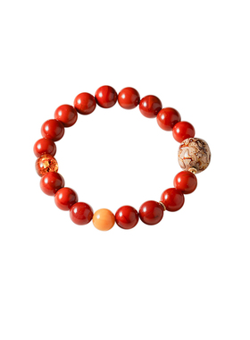 山晓原创天然火焰纹南红手串女款