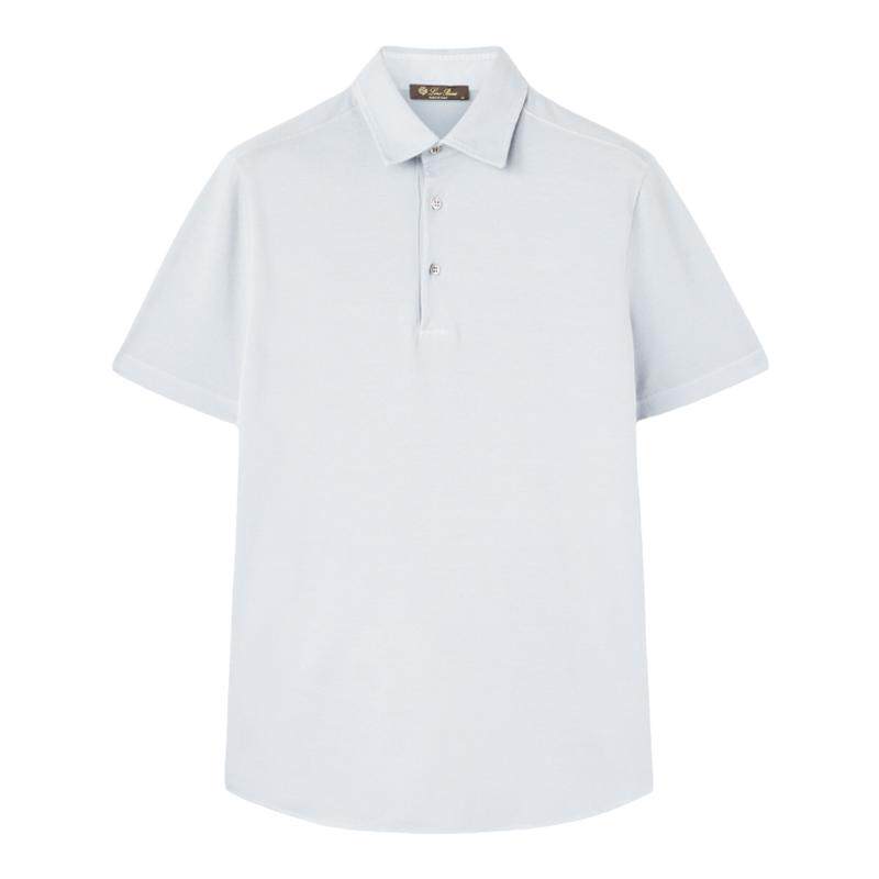 LoroPiana/诺悠翩雅男士T恤秋冬衬衫领Polo衫棉质匹克面料新款