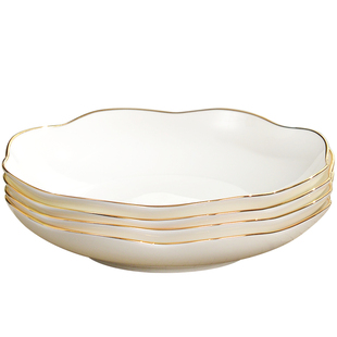 骨瓷盘子菜盘家用2025新款金边碟子盘子特别好看的高级感炒菜盘