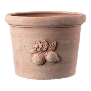 deroma帝罗马透气陶盆柠檬浮雕陶土花盆别墅庭院绿植盆栽种球盆