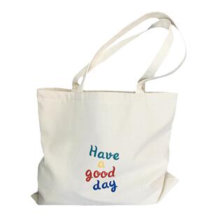 横版大容量有拉链简约字母加厚帆布包女男学生上班通勤新款手提袋