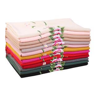 大红色围巾秋冬季羊绒大披肩女苏绣花喜妈妈2025新款旗袍外搭高档