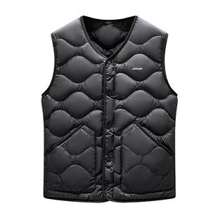 红豆男装羽绒马甲2025冬季可单穿可内搭保暖休闲无袖羽绒服外套