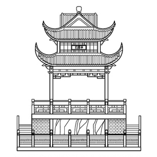 归雁亭cad四角重檐歇山顶混凝土结构中式仿古建筑建筑施工图CAD
