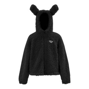 FDR官方店 兔耳朵毛绒厚外套男女秋冬季加厚情侣上衣仿羊羔绒夹克