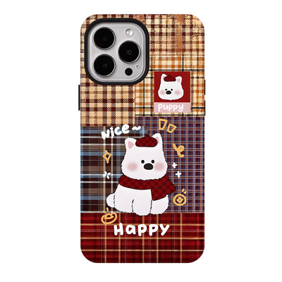 拼接西高地适用苹果17promax手机壳iphone16pro菲林磁吸支架个性华为P80小米15小众vivo防摔保护壳oppo卡通风