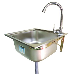 厨房不锈钢水槽大小单槽 带支撑架子套餐 加厚洗菜盆洗碗池洗手盆