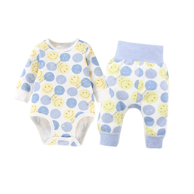 长袖无骨婴儿高腰护肚裤子哈衣