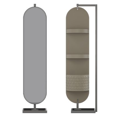 梵朴意式马鞍皮衣架置物架带镜子