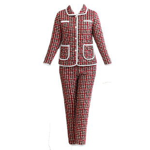 秋冬新款妈妈长袖棉衣棉裤两件套装大码宽松三层加厚棉服保暖冬装