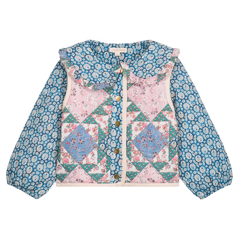 补Little家 法国louise misha FW26秋冬女宝有机棉双面穿夹克棉服