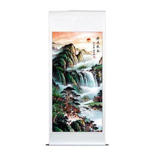 五联中堂画鸿运当头客厅挂画农村堂屋风水靠山迎客松手写对联字画