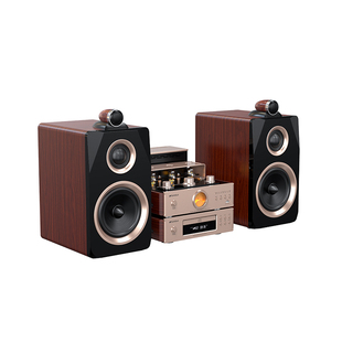 山水N1胆机CD组合音响套装电子管HIFI功放复古木质书架蓝牙音箱
